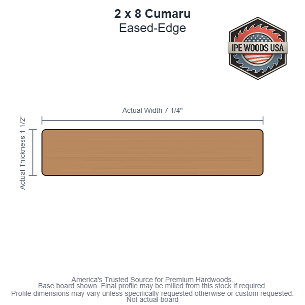 Cumaru 2 x 8 Eased-Edge decking