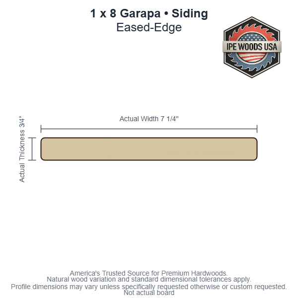 Garapa 1 x 8 Eased-Edge Siding board