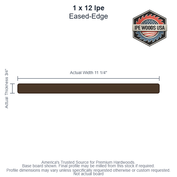 Ipe 1 x 12 Eased-Edge decking