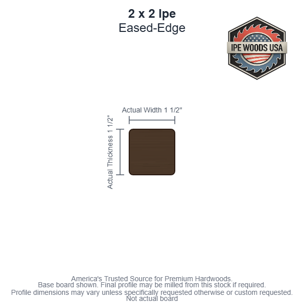 Ipe 2 x 2 Eased-Edge decking