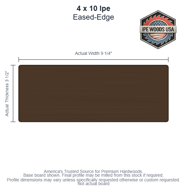 Ipe 4 x 10 Eased-Edge decking