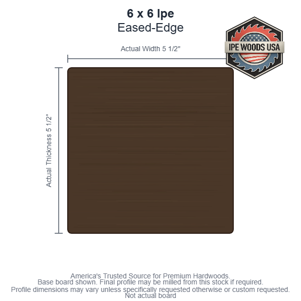 Ipe 6 x 6 Eased-Edge decking