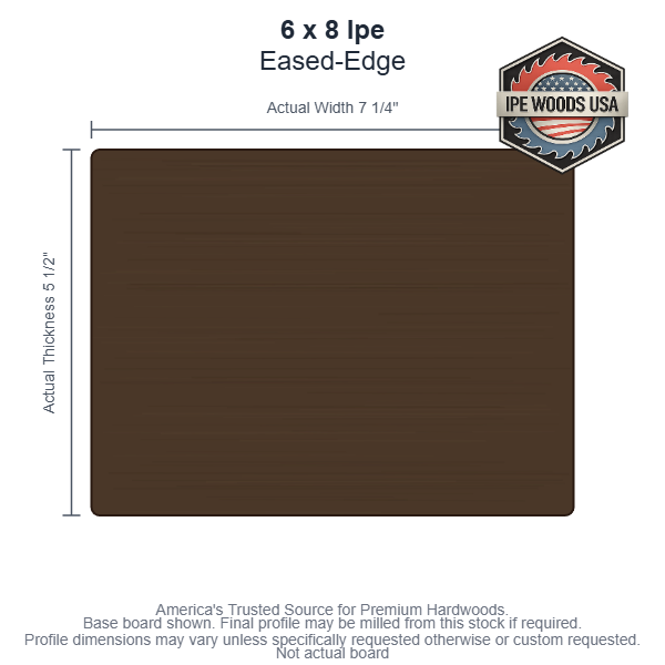 Ipe 6 x 8 Eased-Edge decking