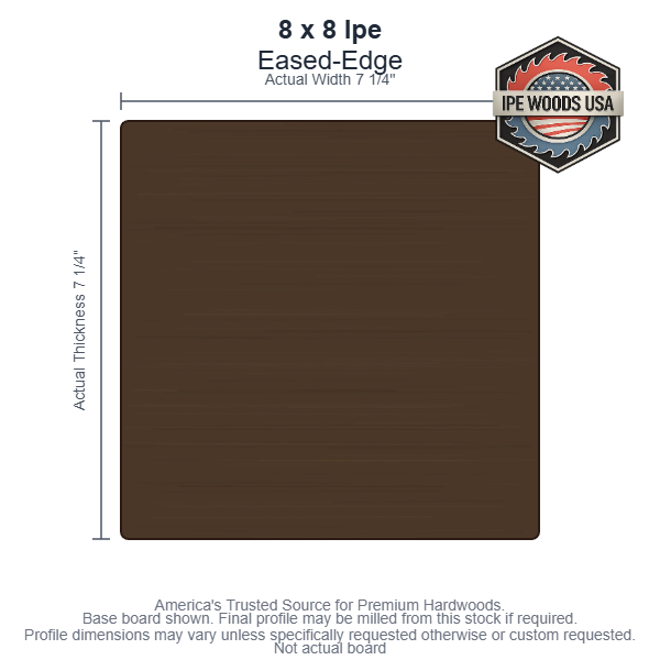 Ipe 8 x 8 Eased-Edge decking
