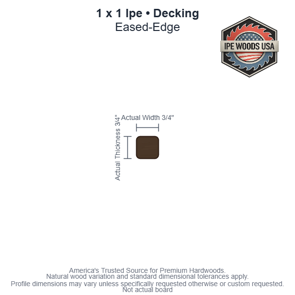 Ipe 1 x 1 Eased-Edge decking