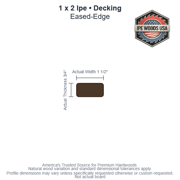 Ipe 1 x 2 Eased-Edge decking