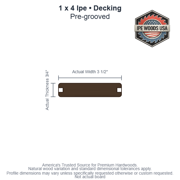 Ipe 1 x 4 Pregrooved decking