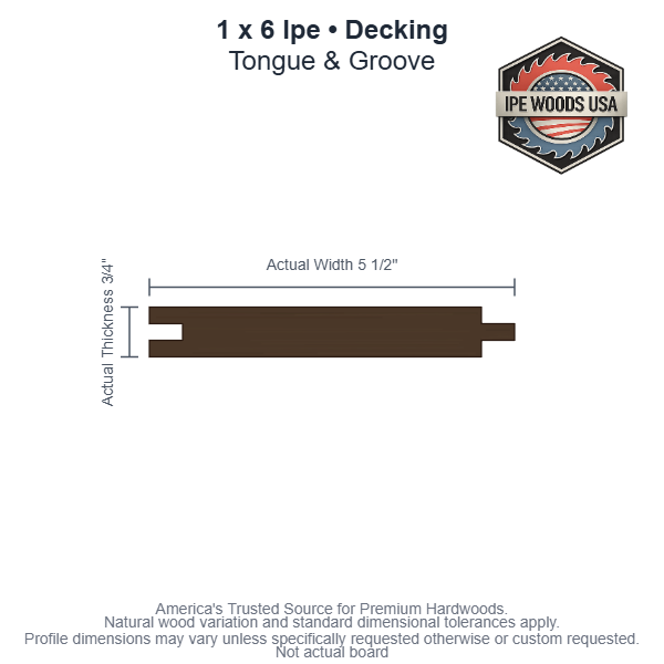 Ipe 1 x 6 T&G Decking board