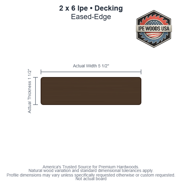 Ipe 2 x 6 Eased-Edge decking