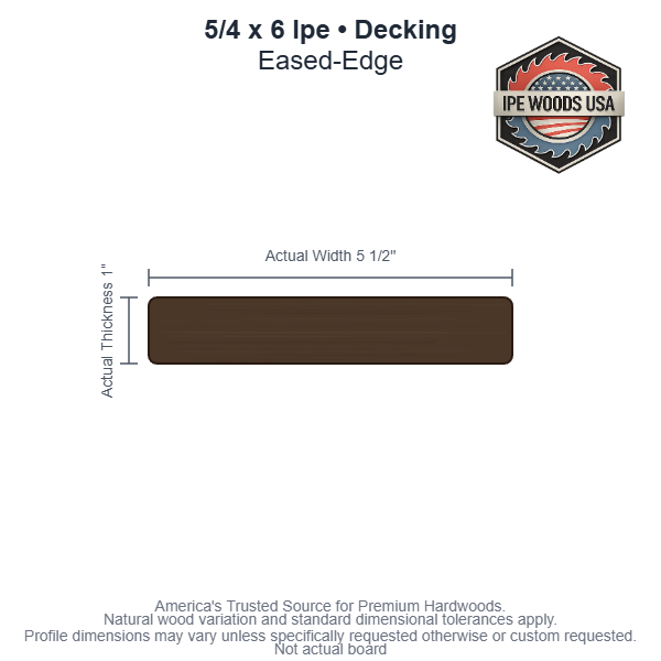 Ipe 5/4 x 6 Eased-Edge decking