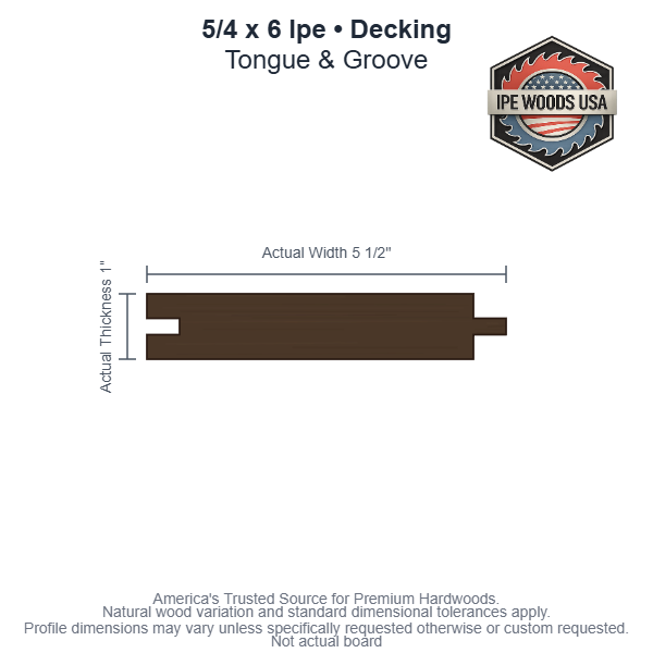 Ipe 5/4 x 6 T&G Decking board