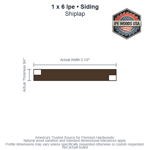 Ipe 1 x 6 Shiplap siding