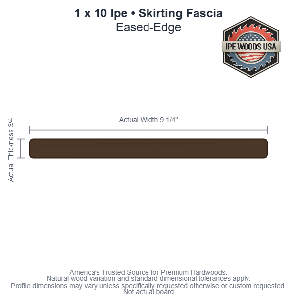 1x10 Ipe Skirting Fascia board profile diagram
