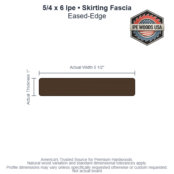 5/4x6 Ipe Skirting Fascia board profile diagram