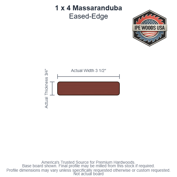 1x4 Massaranduba Bevel Siding board profile diagram