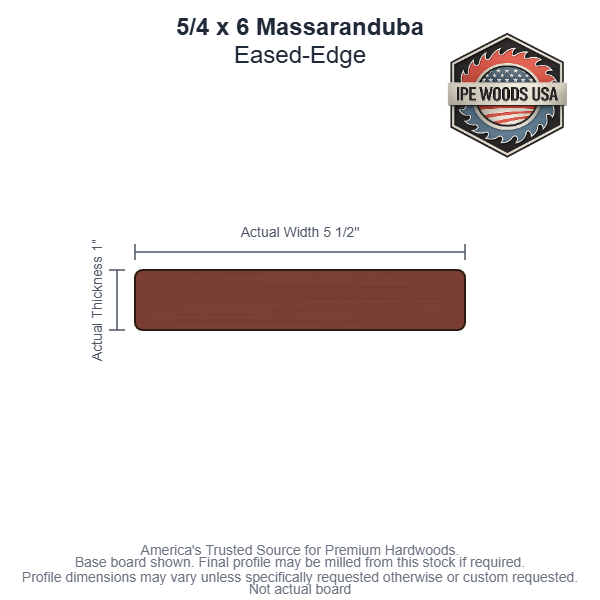 5/4x6 Massaranduba Rainscreen Siding board profile diagram