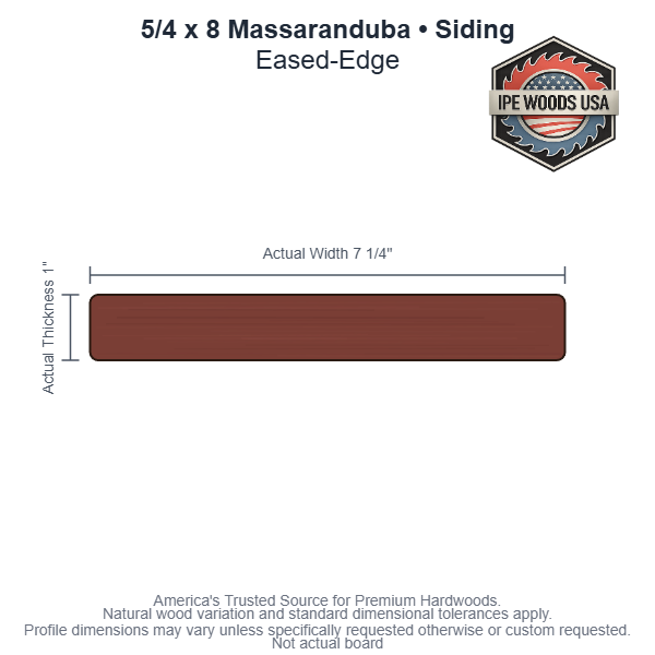 5/4x8 Massaranduba Siding board profile diagram — view 1