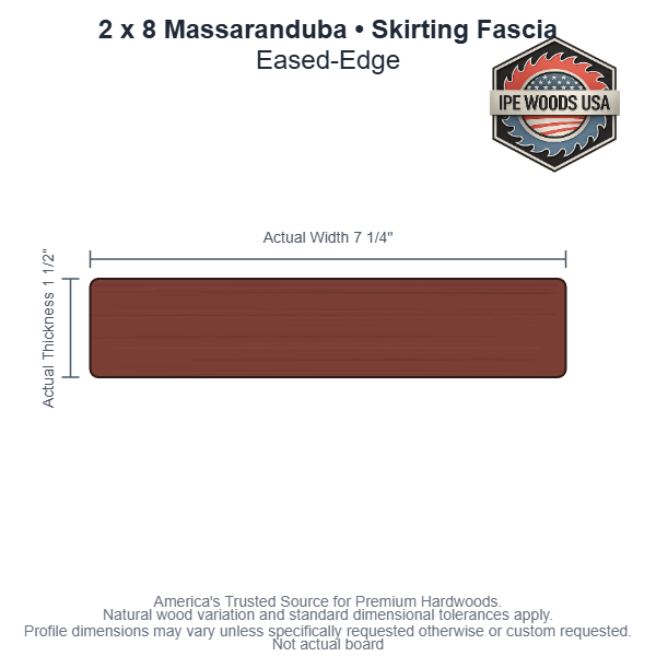 2x8 Massaranduba Skirting Fascia board profile diagram