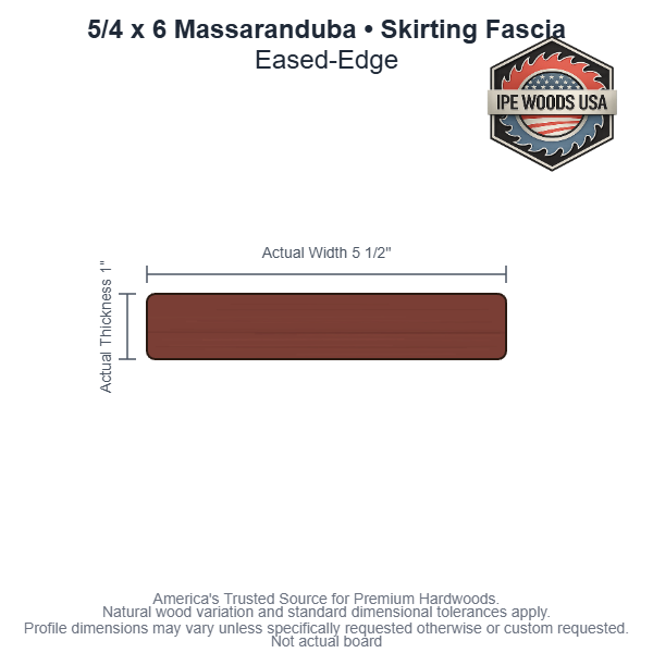 Massaranduba 5/4 x 6 Eased-Edge Skirting Fascia board
