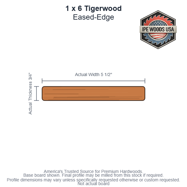 Tigerwood 1 x 6 Rainscreen Siding board