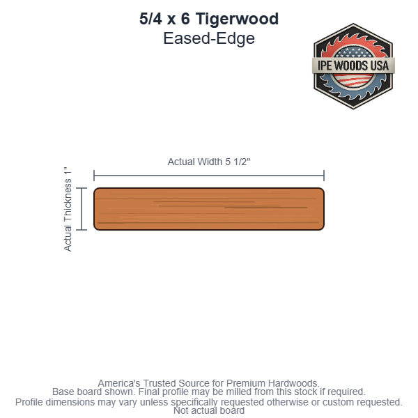 Tigerwood 5/4 x 6 Rainscreen Soffit board